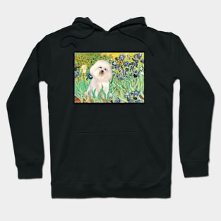 Bichon Frise in Van Gogh's Irises Masterpiece Hoodie